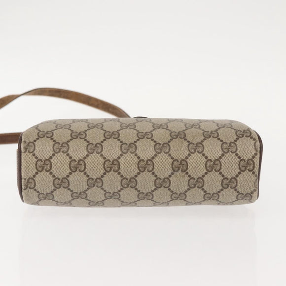 GUCCI GG Supreme Web Sherry Line Bag PVC Beige Gold 89 02 018 Auth 150405