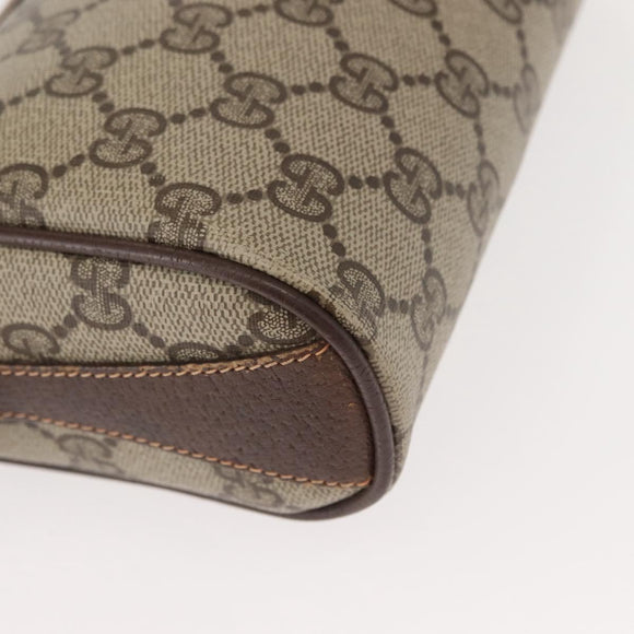 GUCCI GG Supreme Web Sherry Line Bag PVC Beige Gold 89 02 018 Auth 150405