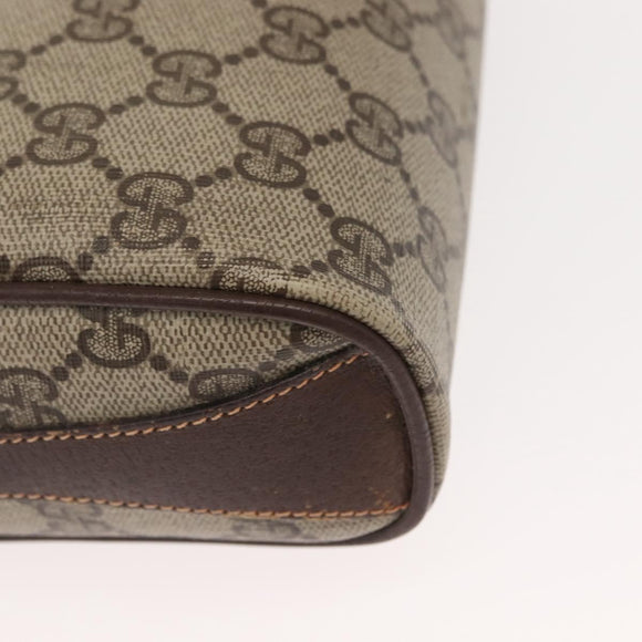 GUCCI GG Supreme Web Sherry Line Bag PVC Beige Gold 89 02 018 Auth 150405