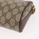 GUCCI GG Supreme Web Sherry Line Bag PVC Beige Gold 89 02 018 Auth 150405-18