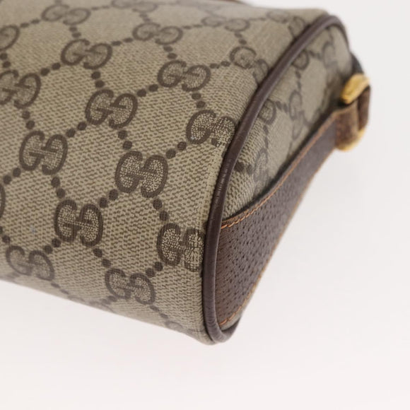 GUCCI GG Supreme Web Sherry Line Bag PVC Beige Gold 89 02 018 Auth 150405