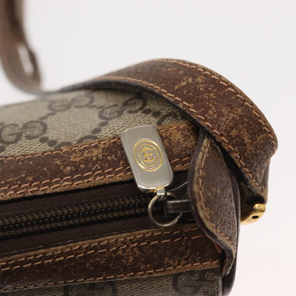 GUCCI GG Supreme Web Sherry Line Bag PVC Beige Gold 89 02 018 Auth 150405