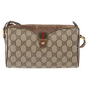 GUCCI GG Supreme Web Sherry Line Bag PVC Beige Gold 89 02 018 Auth 150405-13