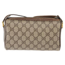 GUCCI GG Supreme Web Sherry Line Bag PVC Beige Gold 89 02 018 Auth 150405-2