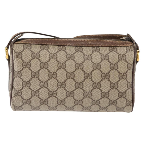 GUCCI GG Supreme Web Sherry Line Bag PVC Beige Gold 89 02 018 Auth 150405