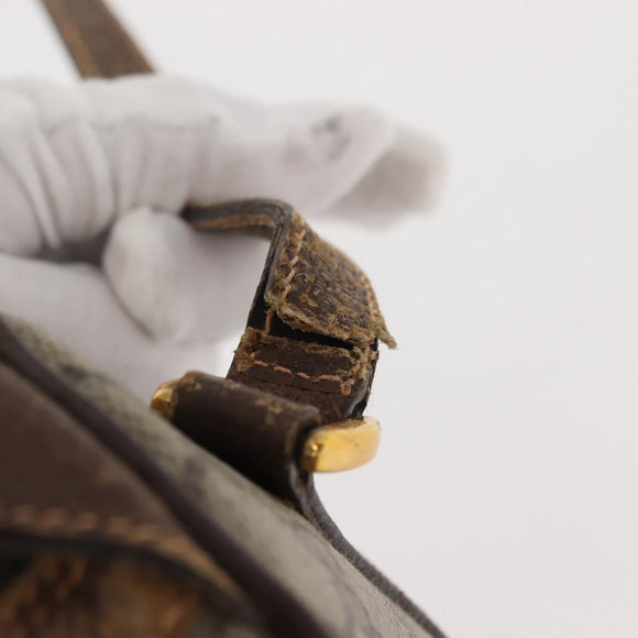 GUCCI GG Supreme Web Sherry Line Bag PVC Beige Gold 89 02 018 Auth 150405