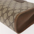 GUCCI GG Supreme Web Sherry Line Clutch Bag PVC Beige Gold 89 01 030 Auth 150407-16