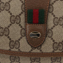 GUCCI GG Supreme Web Sherry Line Clutch Bag PVC Beige Gold 89 01 030 Auth 150407-8