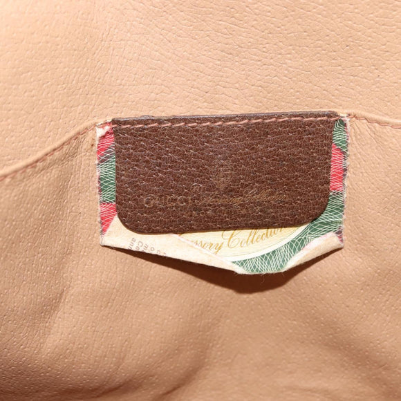 GUCCI GG Supreme Web Sherry Line Clutch Bag PVC Beige Gold 89 01 030 Auth 150407