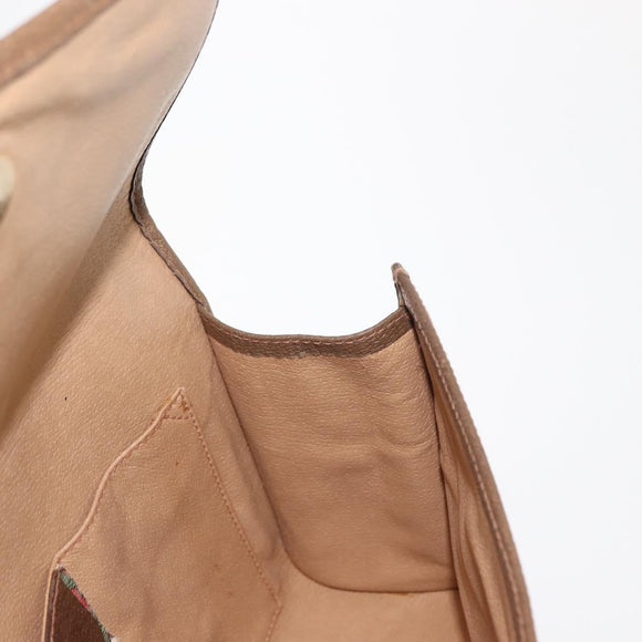 GUCCI GG Supreme Web Sherry Line Clutch Bag PVC Beige Gold 89 01 030 Auth 150407