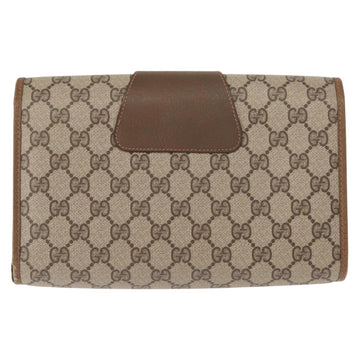 GUCCI GG Supreme Web Sherry Line Clutch Bag PVC Beige Gold 89 01 030 Auth 150407 - 0