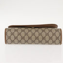 GUCCI GG Supreme Web Sherry Line Clutch Bag PVC Beige Gold 89 01 030 Auth 150407-6