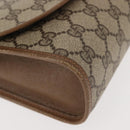 GUCCI GG Supreme Web Sherry Line Clutch Bag PVC Beige Gold 89 01 030 Auth 150407-7