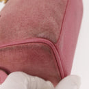 GUCCI Bamboo Mini Boston Bag Suede Pink Gold 007 122 0232 Auth 150408-9
