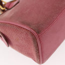 GUCCI Bamboo Mini Boston Bag Suede Pink Gold 007 122 0232 Auth 150408-15