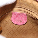 GUCCI Bamboo Mini Boston Bag Suede Pink Gold 007 122 0232 Auth 150408-18