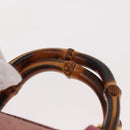 GUCCI Bamboo Mini Boston Bag Suede Pink Gold 007 122 0232 Auth 150408-8
