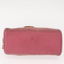 GUCCI Bamboo Mini Boston Bag Suede Pink Gold 007 122 0232 Auth 150408-5