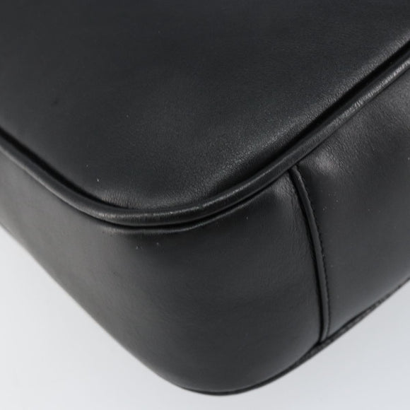 GUCCI Bamboo Shoulder Bag Leather Black Gold 001 3166 Auth 150409