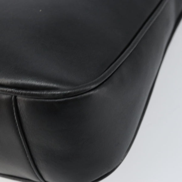 GUCCI Bamboo Shoulder Bag Leather Black Gold 001 3166 Auth 150409