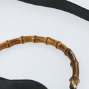 GUCCI Bamboo Shoulder Bag Leather Black Gold 001 3166 Auth 150409-14