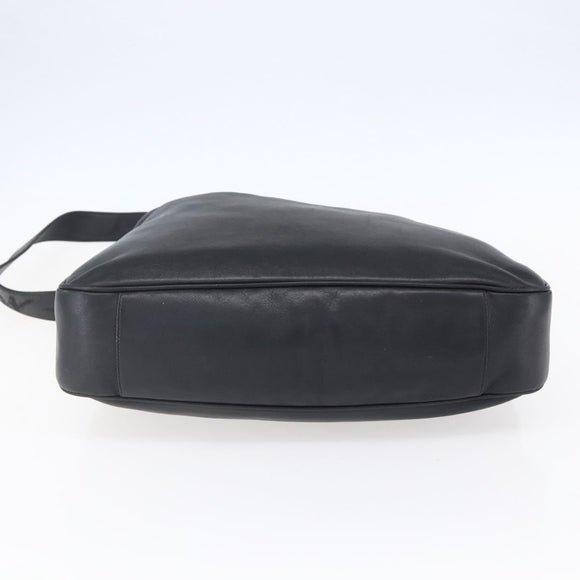 GUCCI Bamboo Shoulder Bag Leather 2way Black Gold 001 1998 1577 Auth 150410