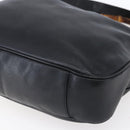 GUCCI Bamboo Shoulder Bag Leather 2way Black Gold 001 1998 1577 Auth 150410-9