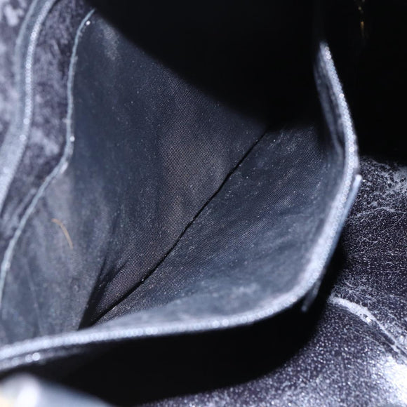 GUCCI Bamboo Shoulder Bag Leather 2way Black Gold 001 1998 1577 Auth 150410