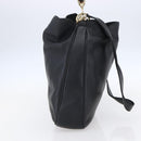 GUCCI Bamboo Shoulder Bag Leather 2way Black Gold 001 1998 1577 Auth 150410-3