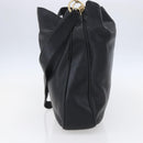 GUCCI Bamboo Shoulder Bag Leather 2way Black Gold 001 1998 1577 Auth 150410-4