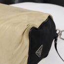 PRADA Shoulder Bag Nylon Beige Silver Auth 150411-12