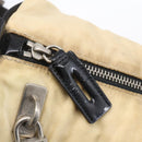 PRADA Shoulder Bag Nylon Beige Silver Auth 150411-17
