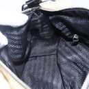 PRADA Shoulder Bag Nylon Beige Silver Auth 150411-23