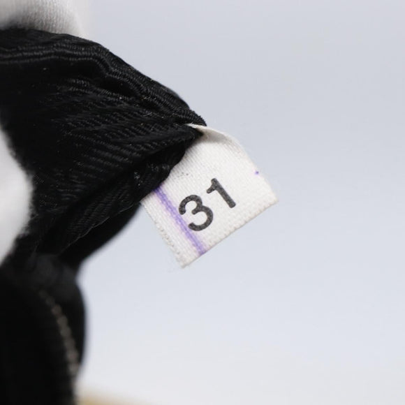 PRADA Shoulder Bag Nylon Beige Silver Auth 150411