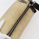 PRADA Shoulder Bag Nylon Beige Silver Auth 150411-6