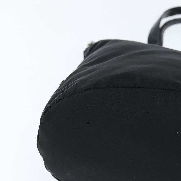 PRADA Hand Bag Nylon Black Silver Auth 150413