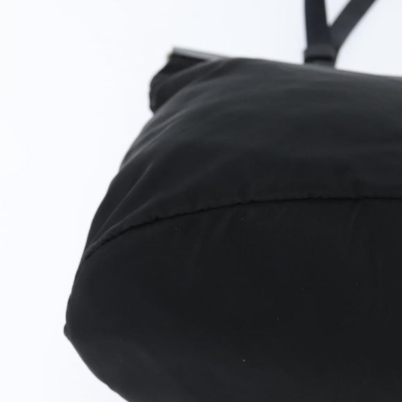 PRADA Hand Bag Nylon Black Silver Auth 150413
