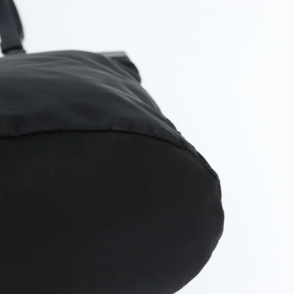 PRADA Hand Bag Nylon Black Silver Auth 150413