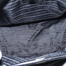 PRADA Hand Bag Nylon Black Silver Auth 150413-10