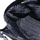 PRADA Hand Bag Nylon Black Silver Auth 150413-21