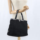 PRADA Hand Bag Nylon Black Silver Auth 150413-23