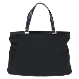 PRADA Hand Bag Nylon Black Silver Auth 150413 - 0