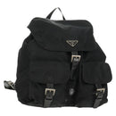 PRADA Backpack Nylon Black Silver Auth 150414-1