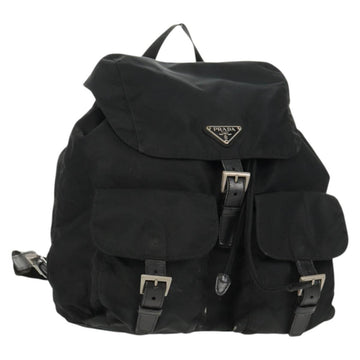 PRADA Backpack Nylon Black Silver Auth 150414