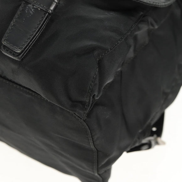 PRADA Backpack Nylon Black Silver Auth 150414