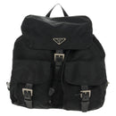 PRADA Backpack Nylon Black Silver Auth 150414-13