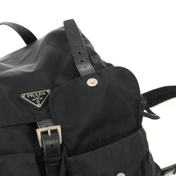 PRADA Backpack Nylon Black Silver Auth 150414
