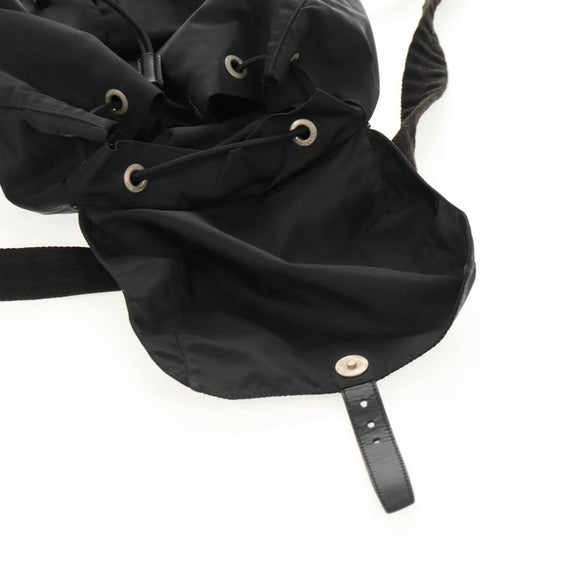 PRADA Backpack Nylon Black Silver Auth 150414