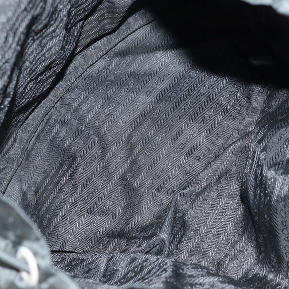 PRADA Backpack Nylon Black Silver Auth 150414