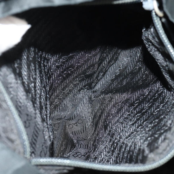 PRADA Backpack Nylon Black Silver Auth 150414
